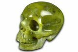 Realistic Jade (Nephrite) Skull #382099-2